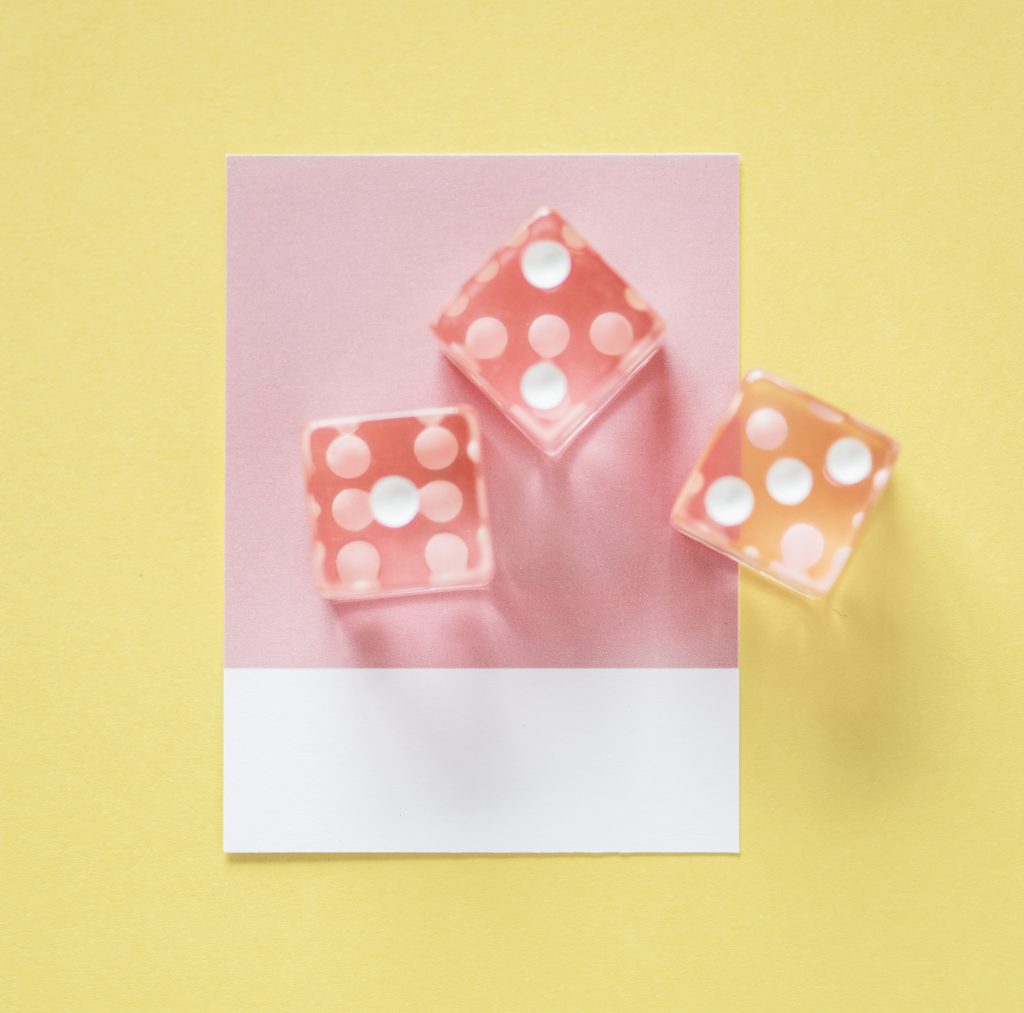 Dice represent success, failure and confidence